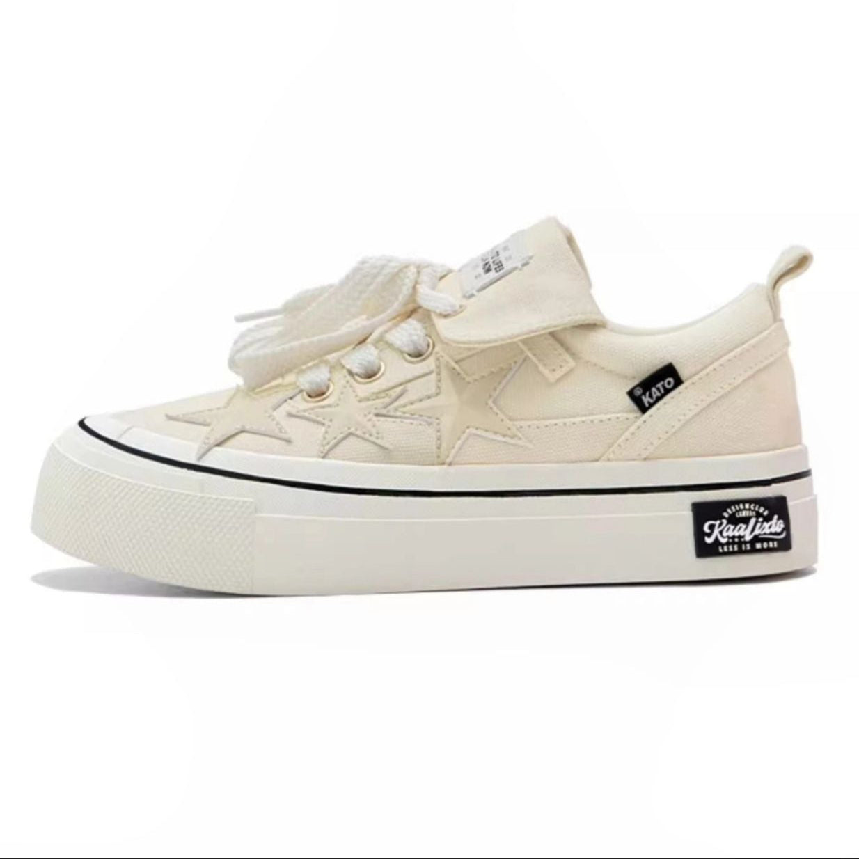 KAALIXTO Star Canvas Shoes-Cream Cheese Beige