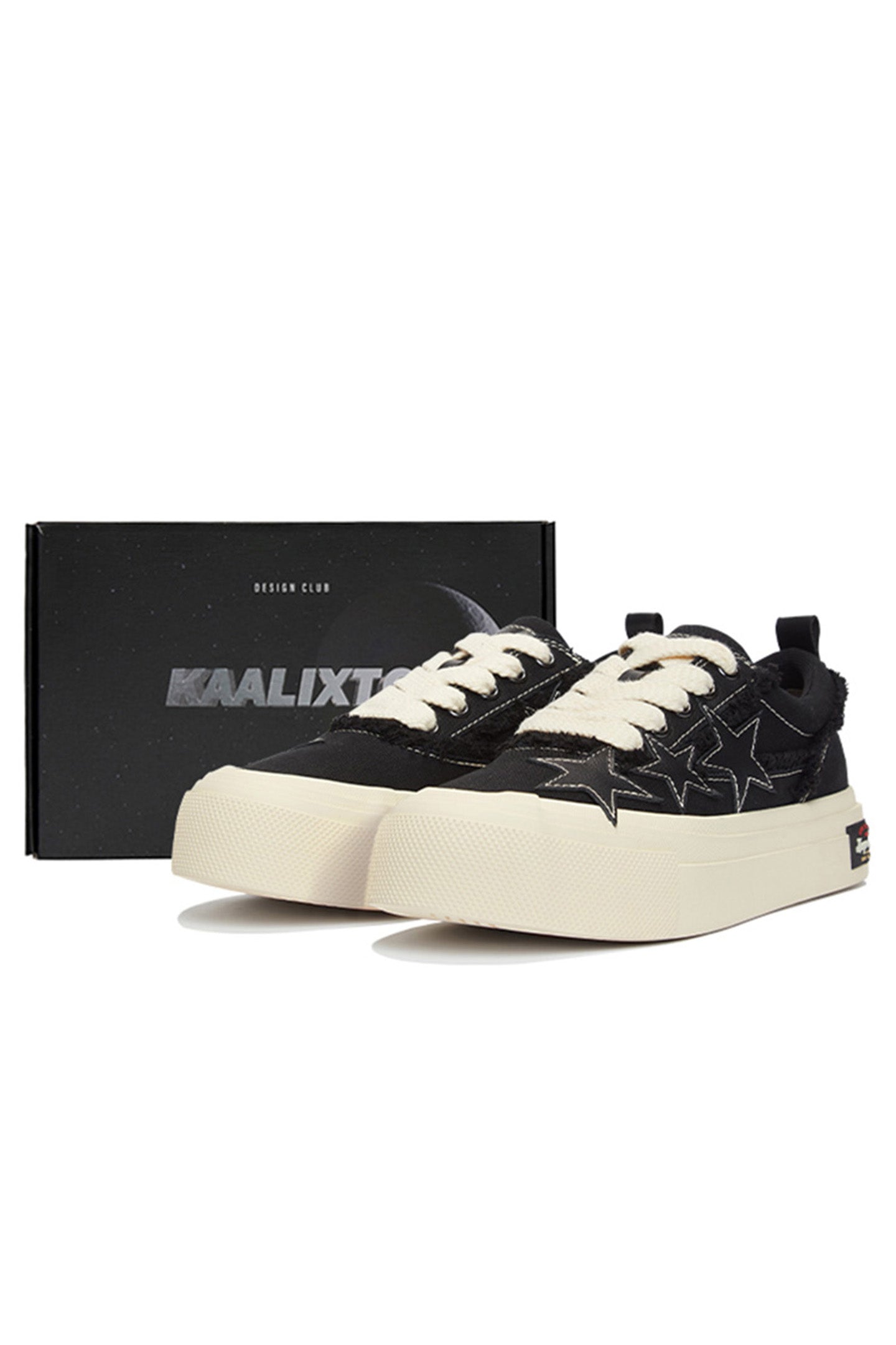 KAALIXTO Star Canvas Shoes- Black