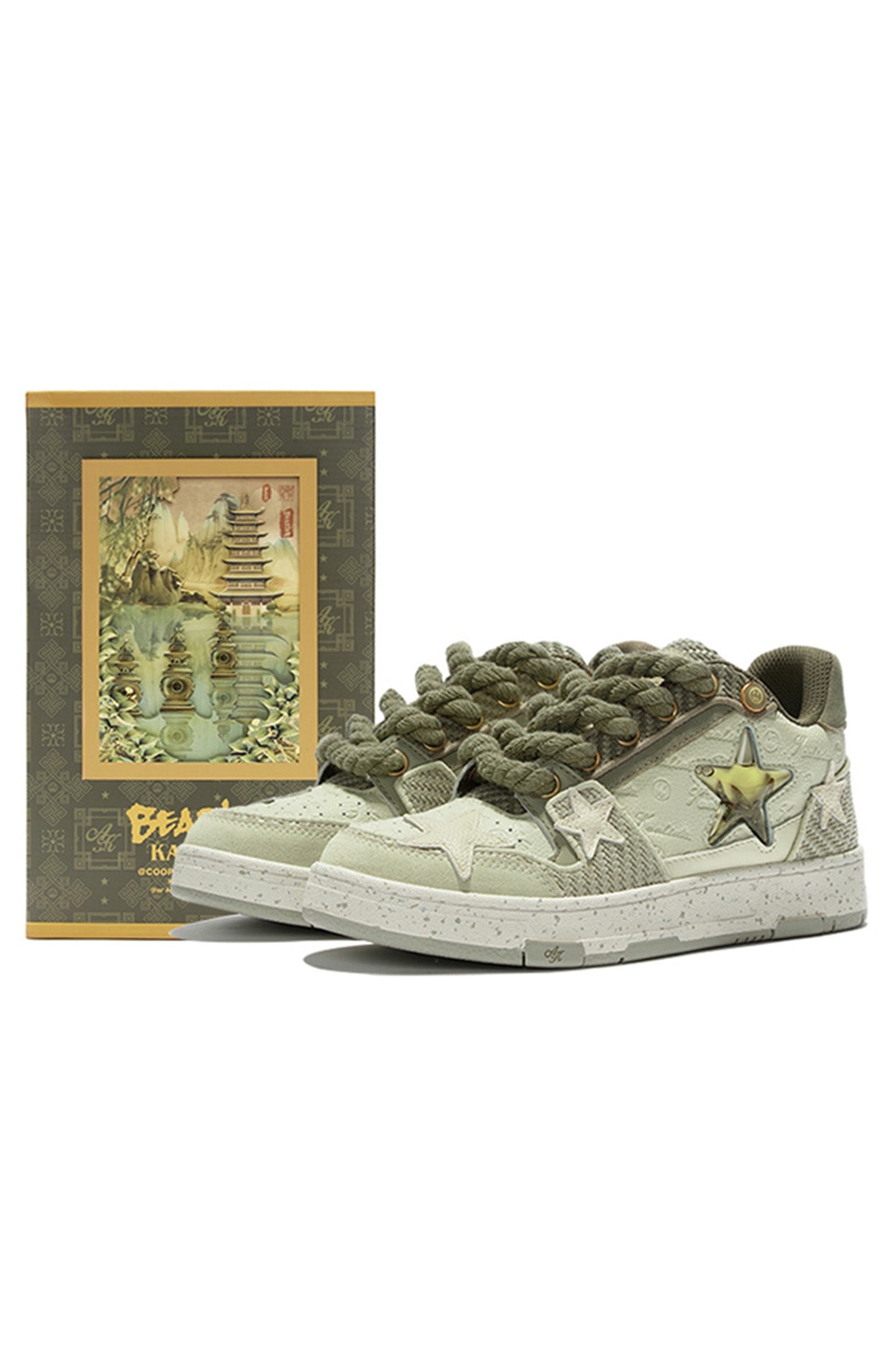 KAALIXTO Retro Star Sneakers-BEASTER x KAALIXTO “West Lake Longjing” Collaborative Sneakers