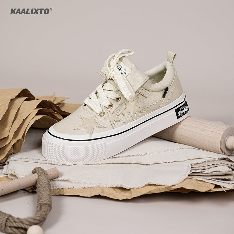 KAALIXTO Star Canvas Shoes-Cream Cheese Beige