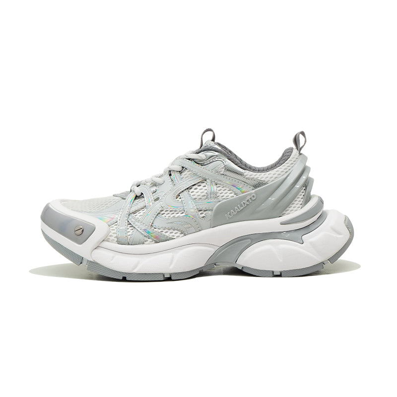 KAALIXTO Clunky Sneakers- Iridescent Silver