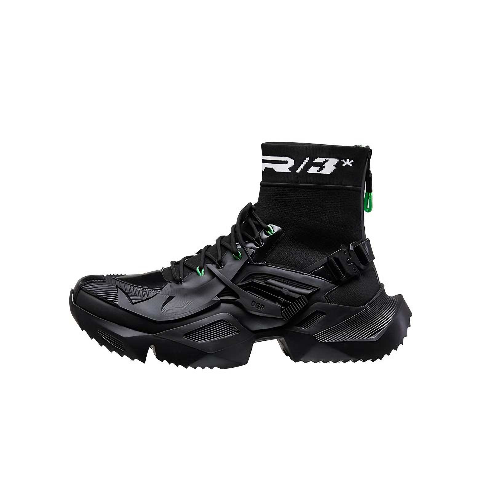 OGR MECHA Couture Black High Top Boots